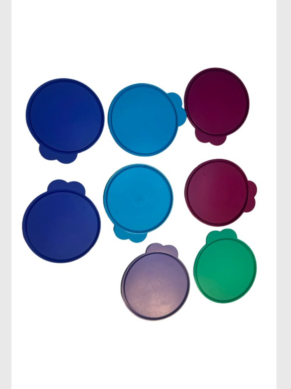 8 Pack TUPPERWARE C Seals Butterfly Large Double Tabs Blue Green Purple 6 Inches